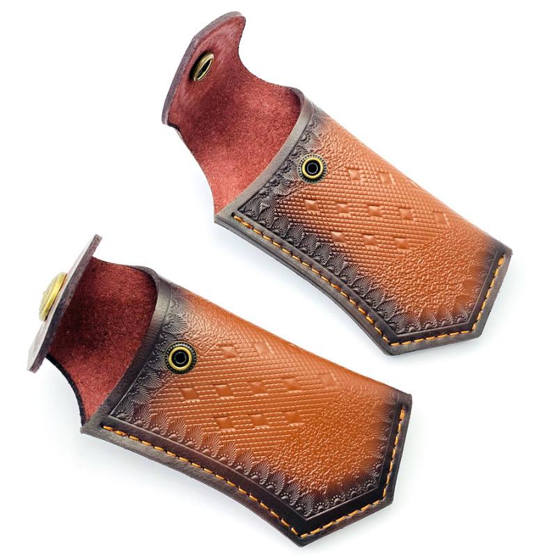 DIY Supplies Tool Parts Cowhide Portable Knife Sheath Holder Outdoor Camping Leather Case for Folding Blade Knife