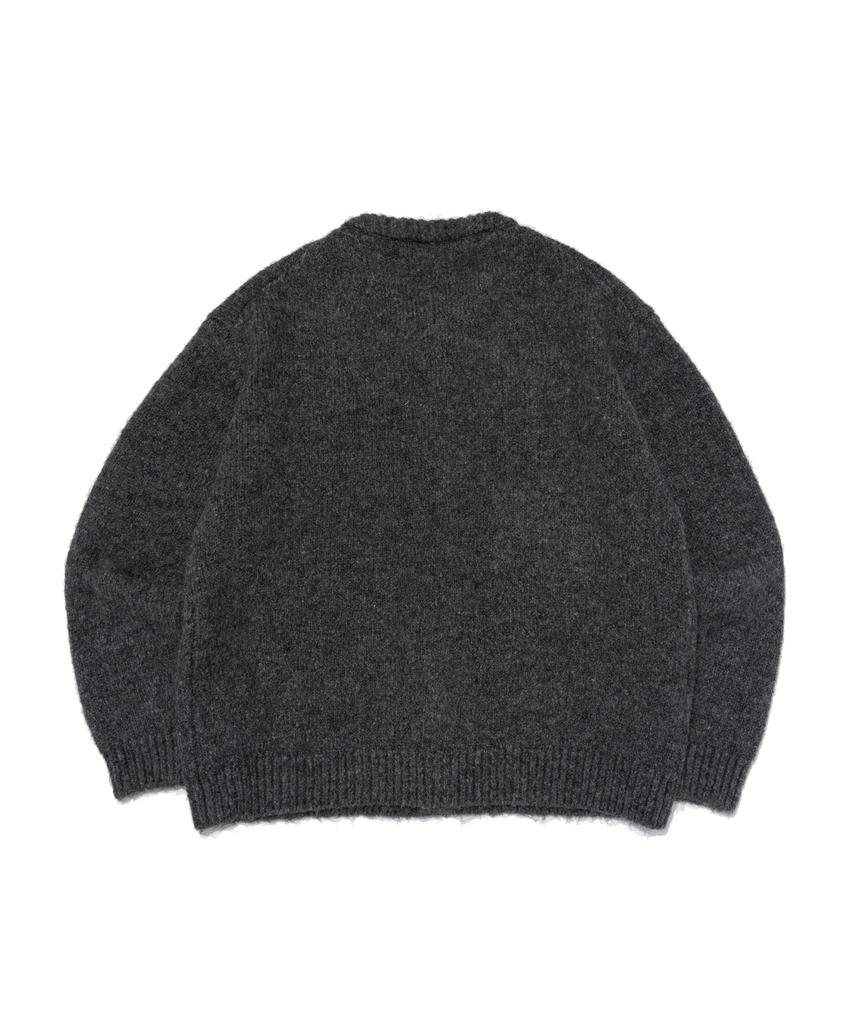 Analog Mood (Unisex) Wool Round Back Knit Cardigan (Gray)