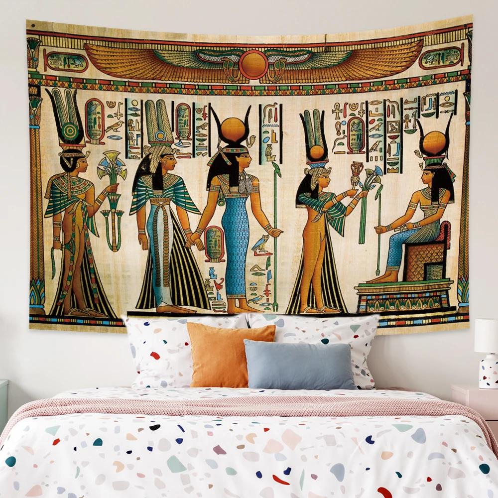Ancient Egyptian Tapestry  Pharaohs  Hieroglyphics for Bedroom Decor Historical Style Enhance Your Space with Cultural Charm
