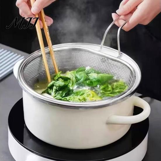 Stainless Steel Kitchenware Skimmer Strainer, Fine Mesh Slotted Spoon with Cooking Utensil for Noodles Long Handle, Rustproof Kitchen Tool Frying