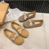 Fashion Women's 2025 Spring New Versatile Comfortable Single Shoe Flat Soled Retro Style Fashion Bows Designed Fashion Lightweight pumps