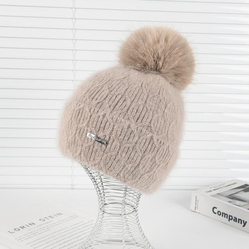 Hut Herbst und Winter Damen Warme Wollmütze Fleece Verdickte Strickmütze Niedliche Ohrenmütze Lässig Outdoor- & Weihnachtsbekleidung