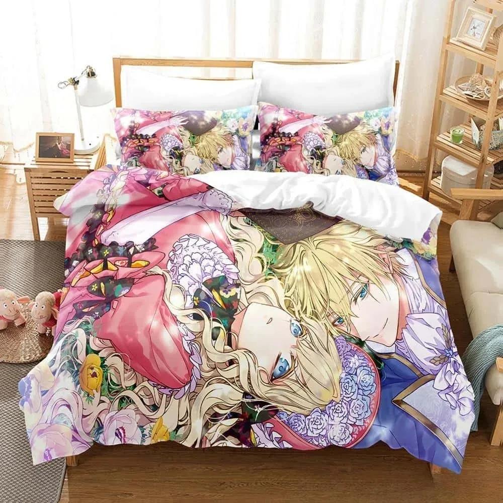 3D Anime Bibliophile Princess Ganzjahres Bettwäscheset Einzelbett Twin Full Queen King Size Bettset Erwachsener Kind Schlafzimmer Bettbezug Sets
