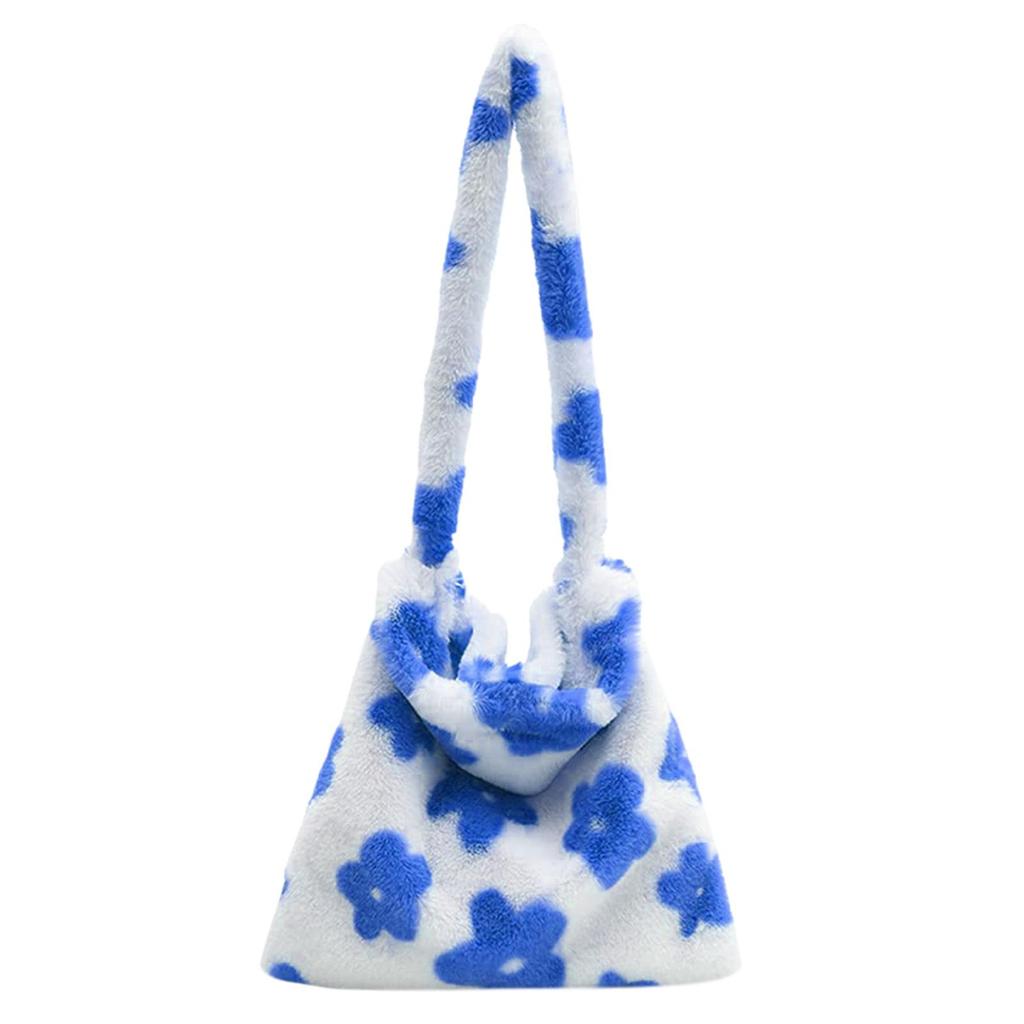 fluffy flower shoulder bag