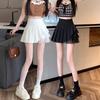 Polyester Pleated Mini Skirt For Women With Mesh Fabric Summer Fashion For Streetwear