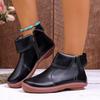 Women's short boots autumn and winter new casual round head flat bottom side zipper fashionable and comfortable Martin boots women