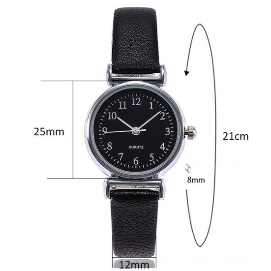 Simple Women Small Round Dial Arabic Numbers Analog Quartz Wrist Watch Gift