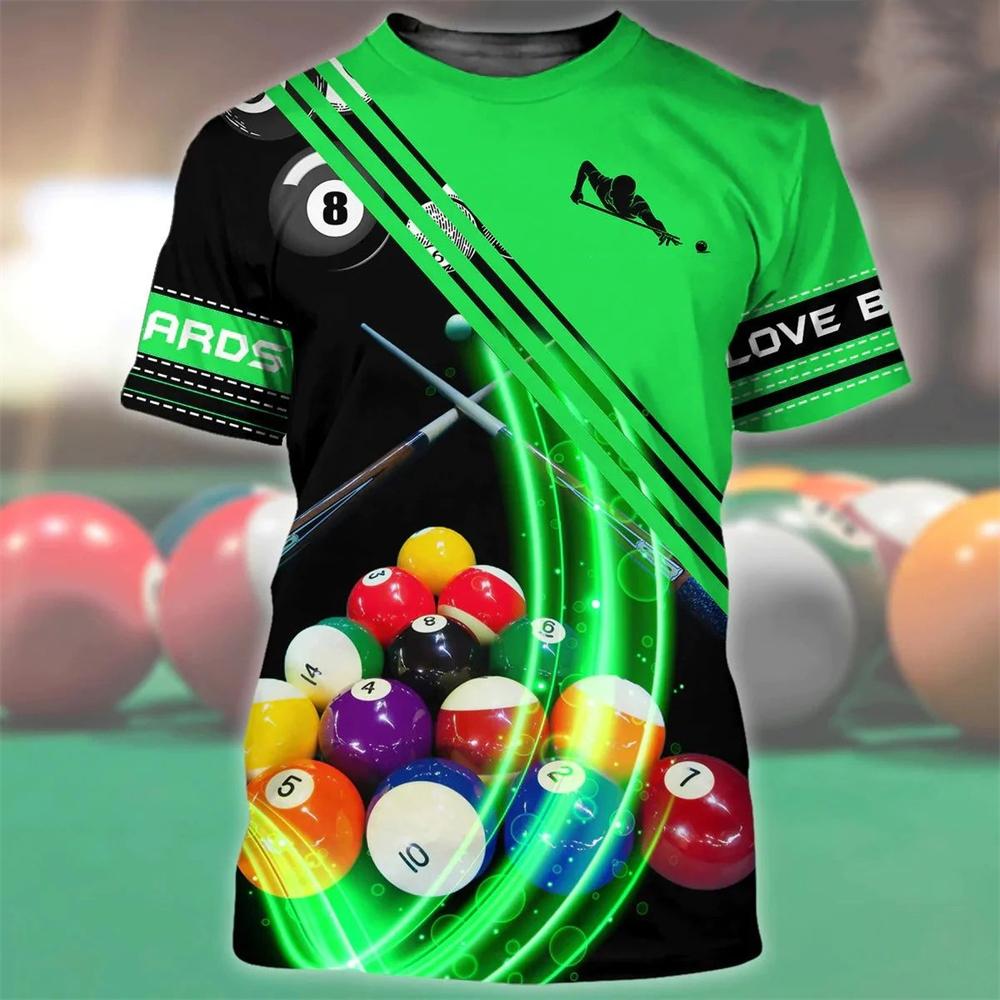 Kulečník Snooker Pivo 3D Tisk Tričko Móda Streetwear Muži Ženy O-Krk Trička Léto Oversized Harajuku Trička Unisex Topy