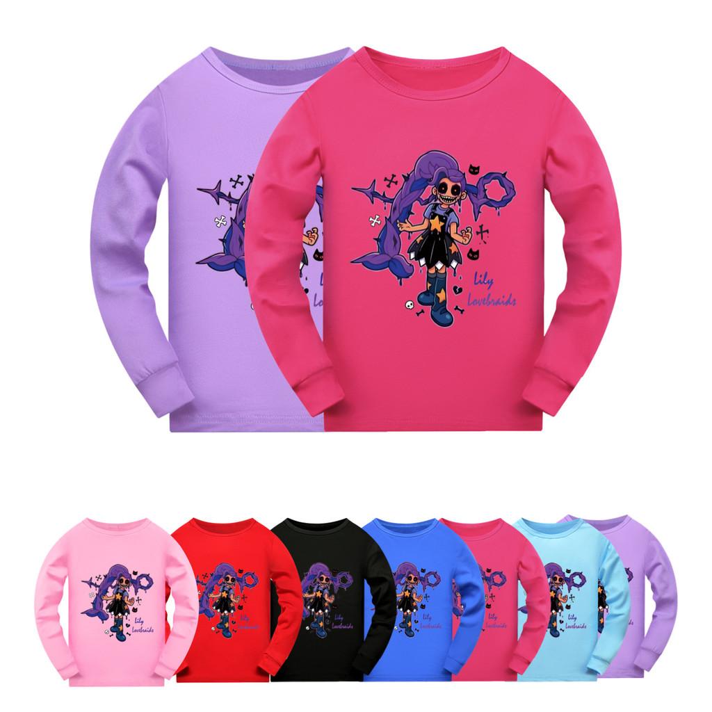 5602 Game Print Girls Lily Lovebraids Long Sleeves T-Shirt