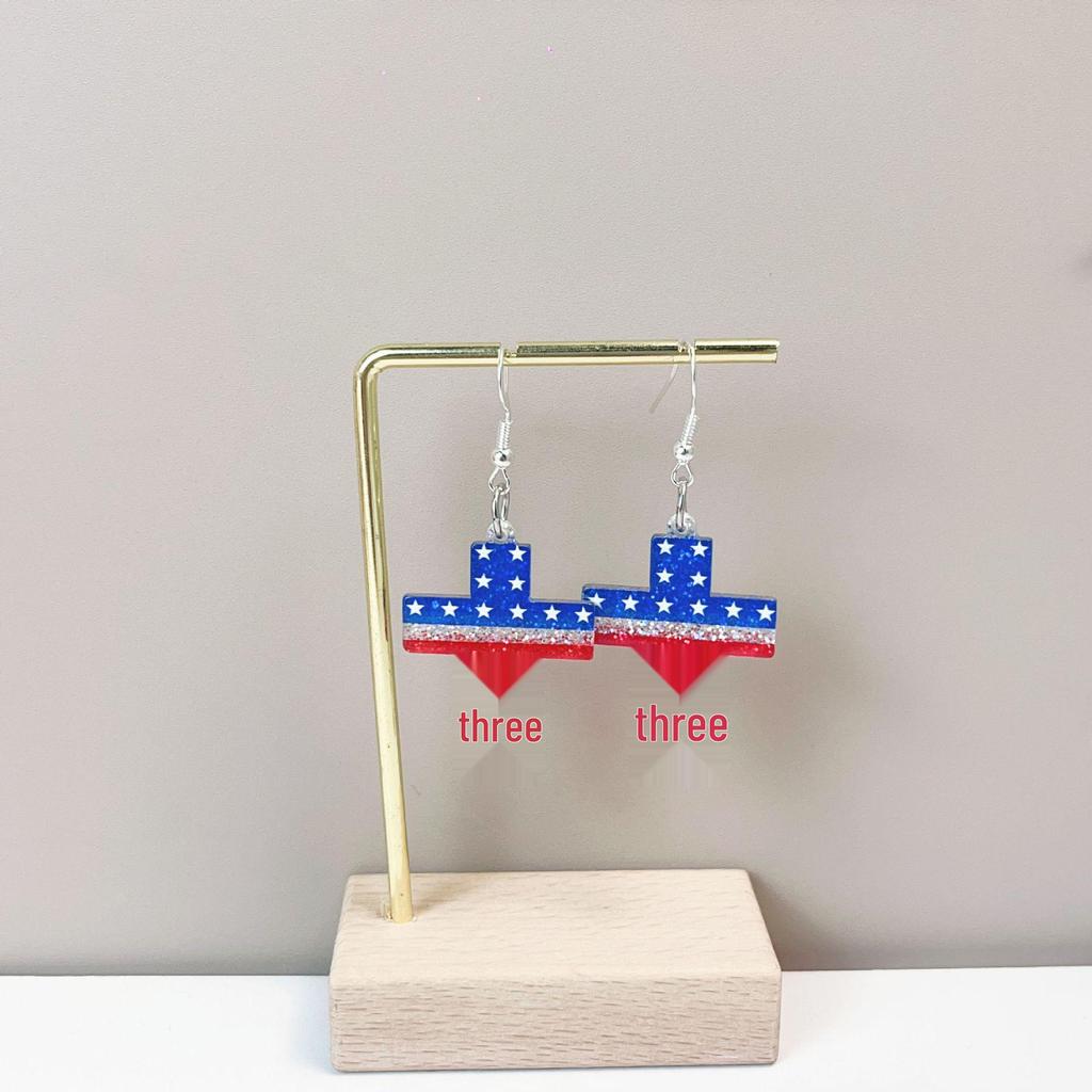 Patriotic Flag Earrings: Sunflower, Heart, Butterfly & Star Designs