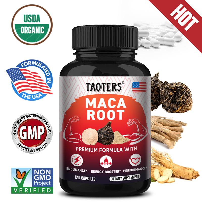 Taoters Maca Root Compound Herbal Capsules Improve Energy and Endurance 120 Capsules