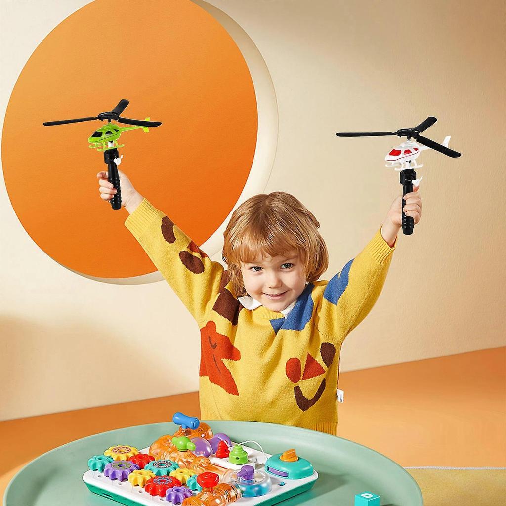 Kids Helicopter Toy Pull String Educational 5Pcs Creative Flight Plane Set