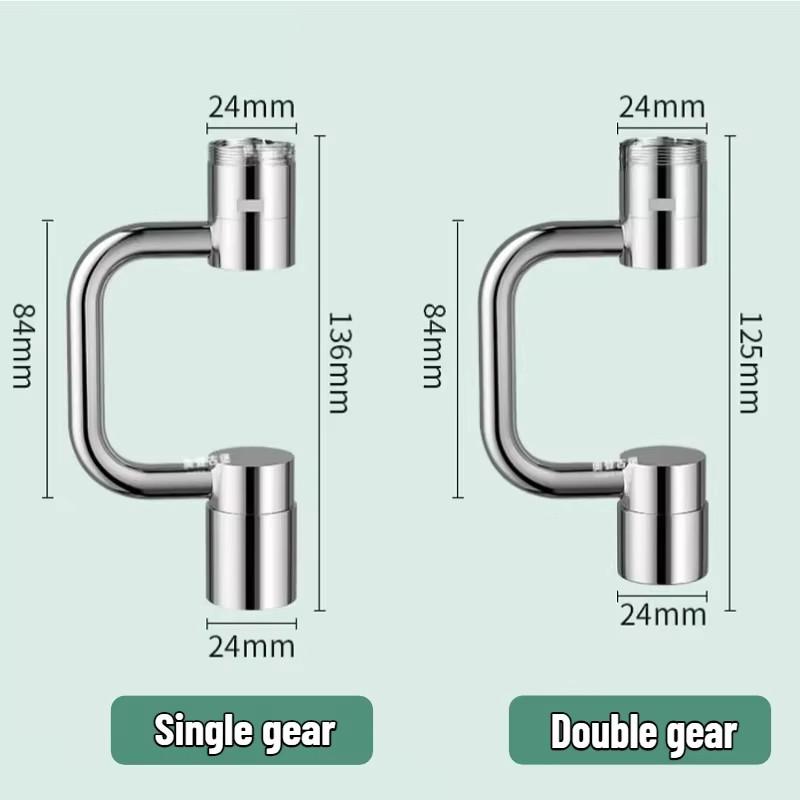 Universeller Küchenarmatur-Verlängerer 360° Verstellbar Schwenkbar Edelstahl Spritzwassergeschützt Dual-Modus Badezimmer Waschbecken Zubehör 2pcs