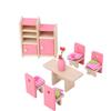 Mini Ensemble de Meubles en Bois de Simulation Réaliste pour 1:12 accessoires pour maison de poupée (Salle à manger)