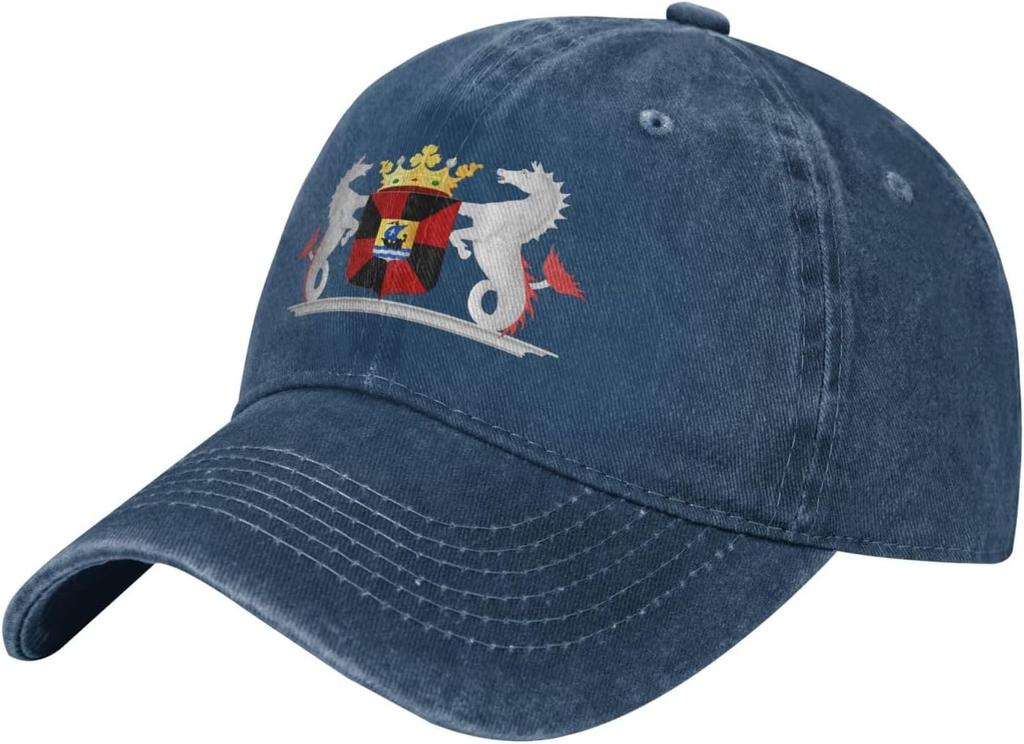 Almere Coat of Arms Baseball Cap Vintage Washed Denim Style Adjustable Dad Hat for Unisex Women
