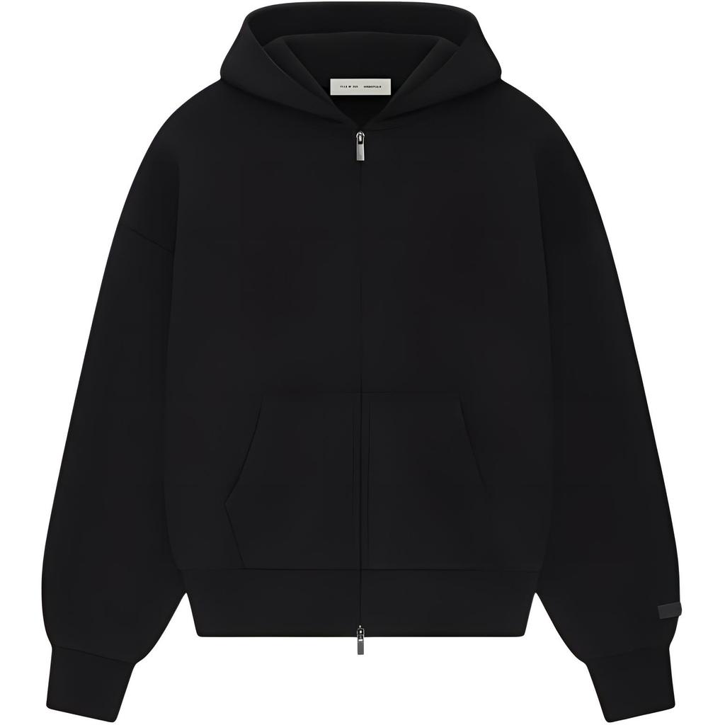 Fear of God Essentials Classic Full Zip-Up Hoodie 'Jet Black' Men's 192AS254780F