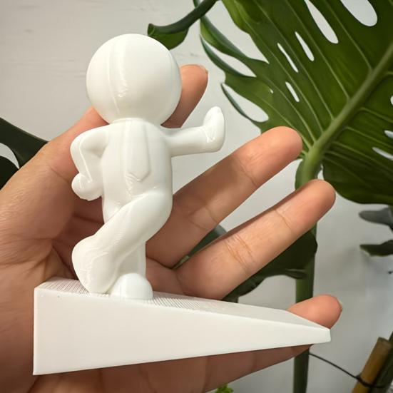 Jijijing Burr-free Doorstop, 3D Printed Stable Door Stop, One-Piece Molding Stopper, Kicking Man Design Doorstop Protects Walls Furniture