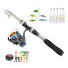 Fishing Pole Kit Carbon Telescopic Portable Durable Lure Rod Set with Fishing Reels Fish Bait for Beginner Professional