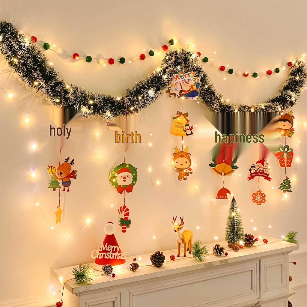 Christmas Tinsel Garland for Tree Ornaments and Wall Decor