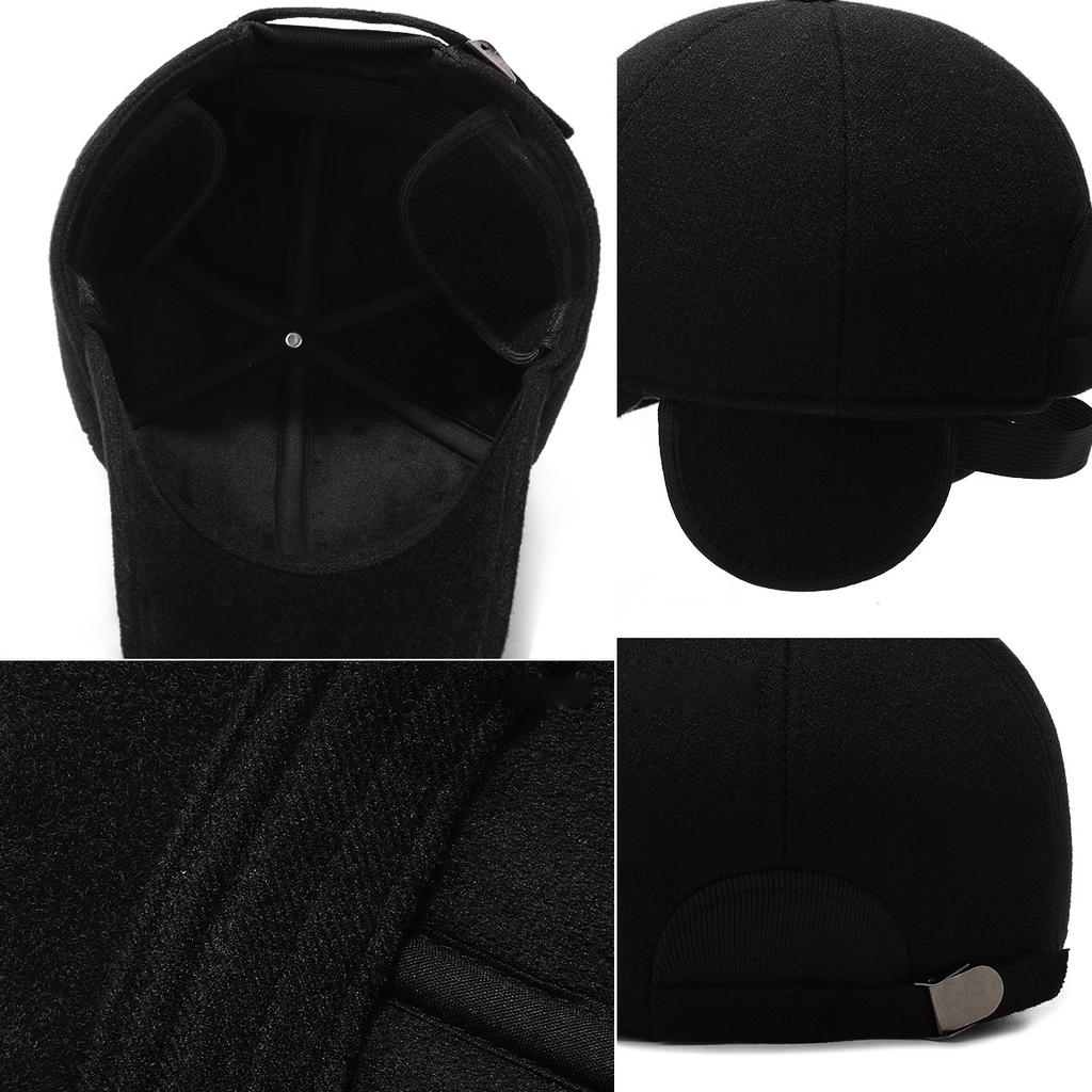 Winter Middle-Aged Baseball Cap Woolen Ear Protection Velvet Warm Cap Old Man Cap