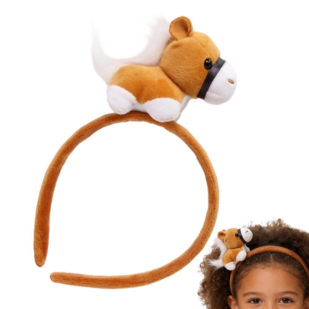 Chinese New Year Headband Spring Festival Plush Horse Headwear Animal Headband For Various Events Including Chinese New Year