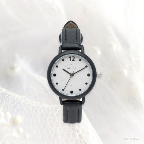 Fieldwork Women's Analog Watch with Leather Strap and Dot Index, Compact and Simple Design, Black, JN037-5