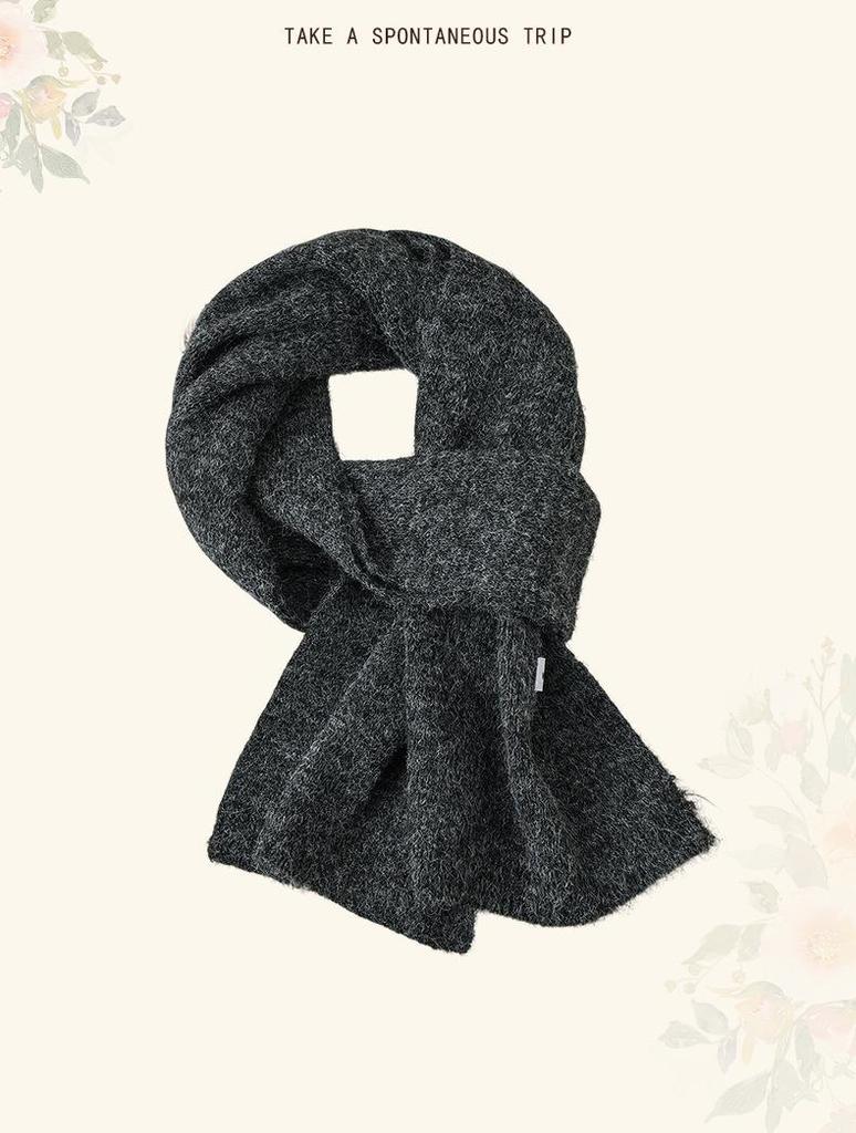 Hiver 2025 Écharpe Rouge en Laine Tricotée Haut de Gamme pour Femmes Style Coréen