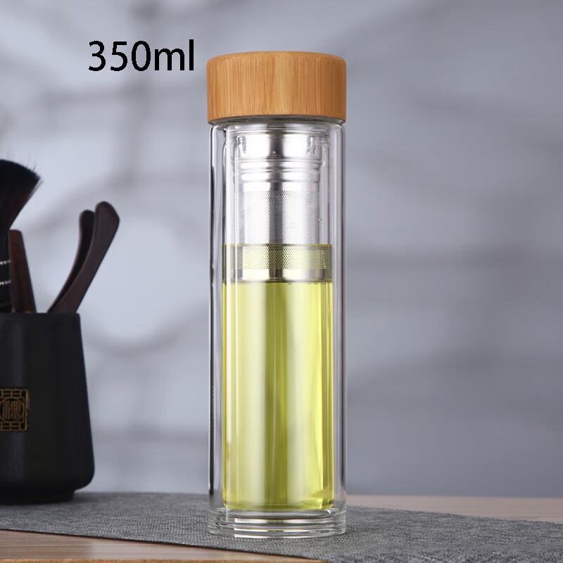 Shangqi Double-Wall Glass Tea Cup with Bamboo Lid & Infuser