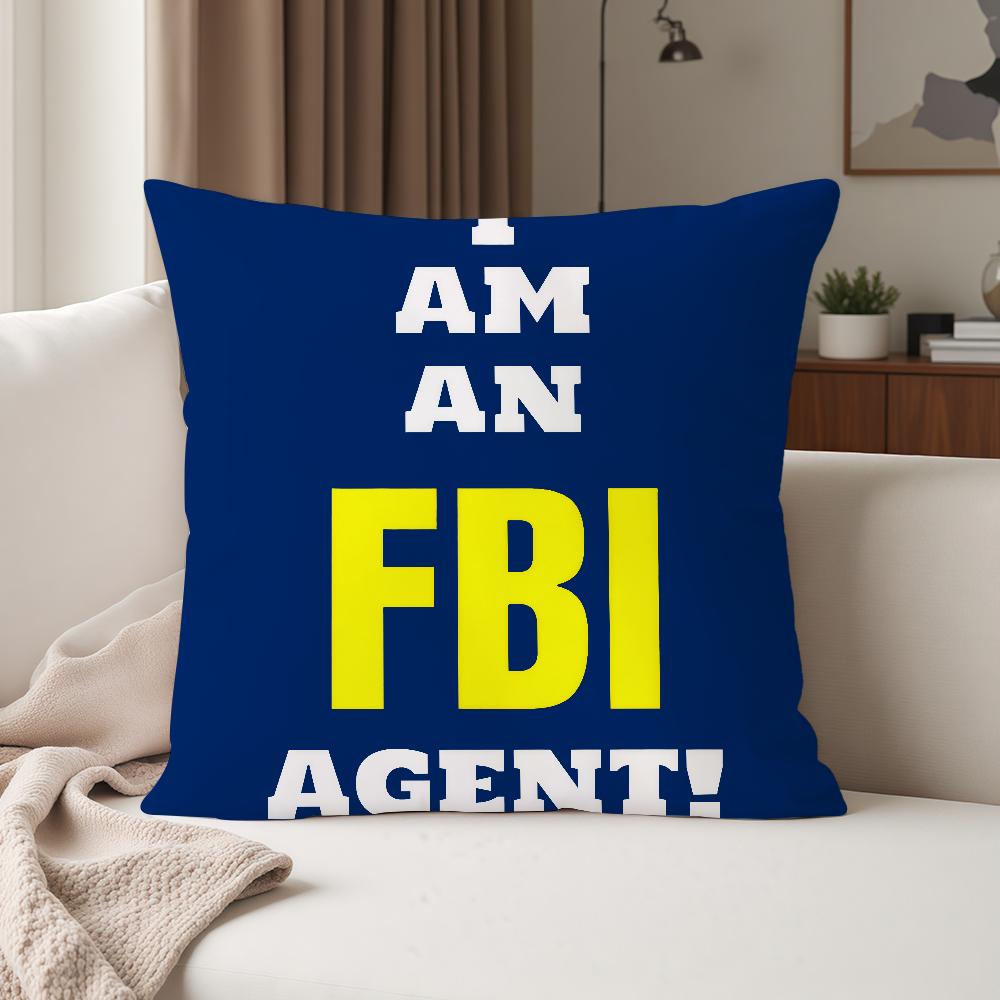 Cool FFBI Logo Pillow Case Suitable For Bedrooms Living Rooms Cars Home Decoration