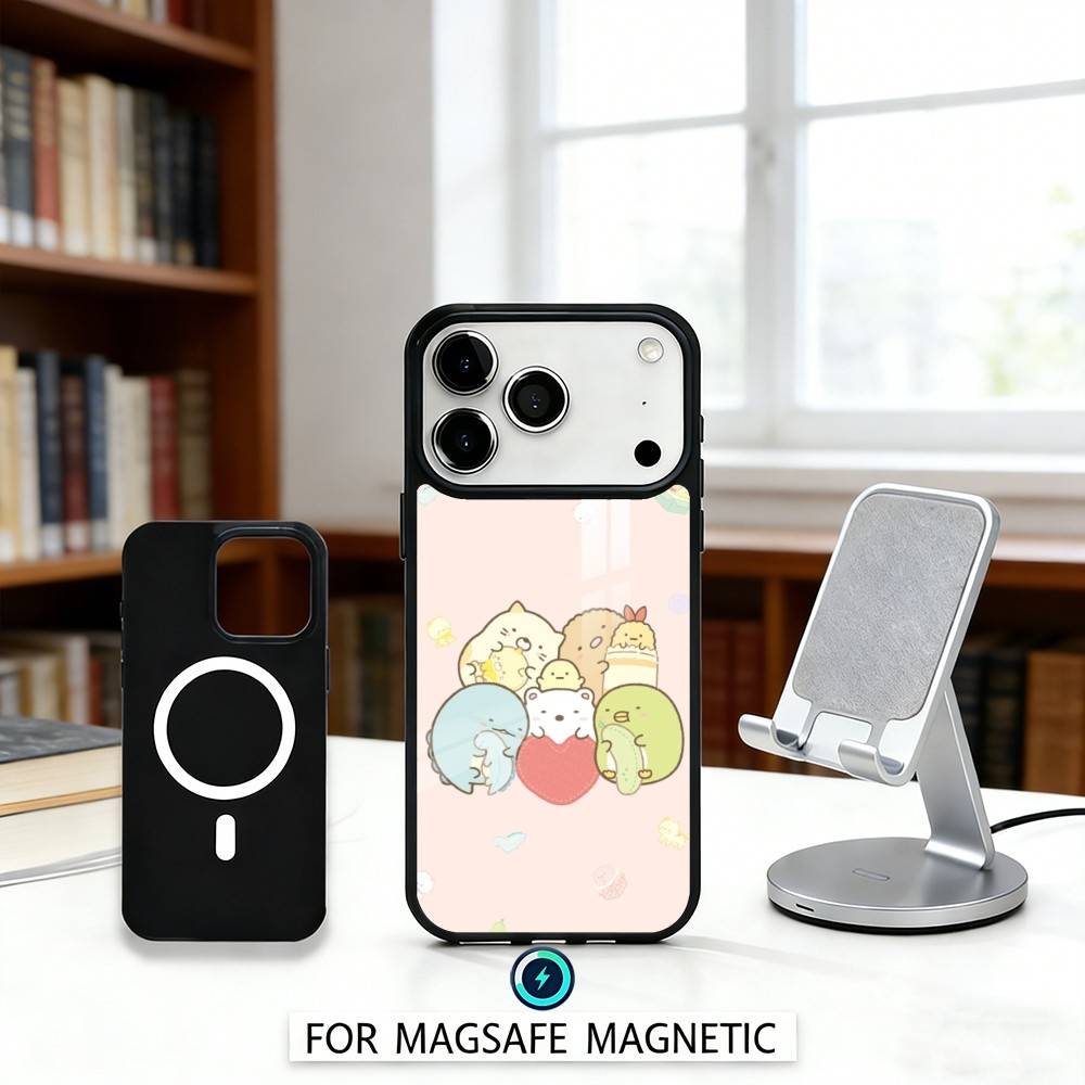 S-Sumikko Anime G-Gurashi Phone Case Magnetic For iPhone17 16 15 14 13 12 Pro Max For Magsafe Wireless Charging Cover