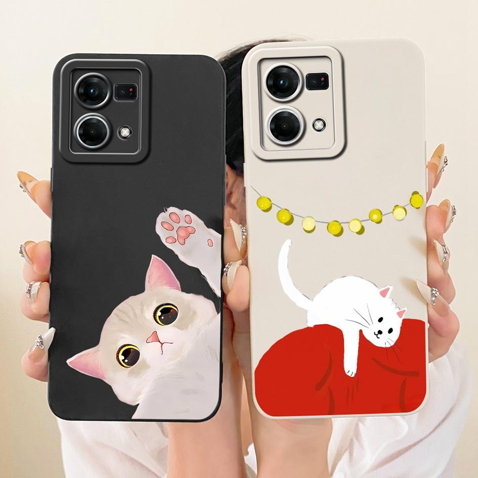 Case For OPPO Reno 7 8 4G Cover CPH2457 CPH2363 Lovely Cartoon Soft Silicone Matte Bumper For OPPO F21 Pro Cases F21s Pro Fundas