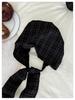 Japanese Plaid Tie-Up Headband Beanie for Women: Spring/Summer Fashionable Versatile Design