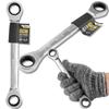 JCB Double-ended Ratchet Ring Spanner 18x19mm Cr-V 12-point