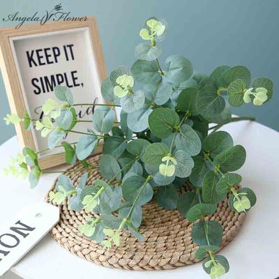 50cm Silk Artificial Flower Green Eucalyptus Branch Home Table Decor Wedding Fake Floral Arrangement Christmas Plants Money Leaf