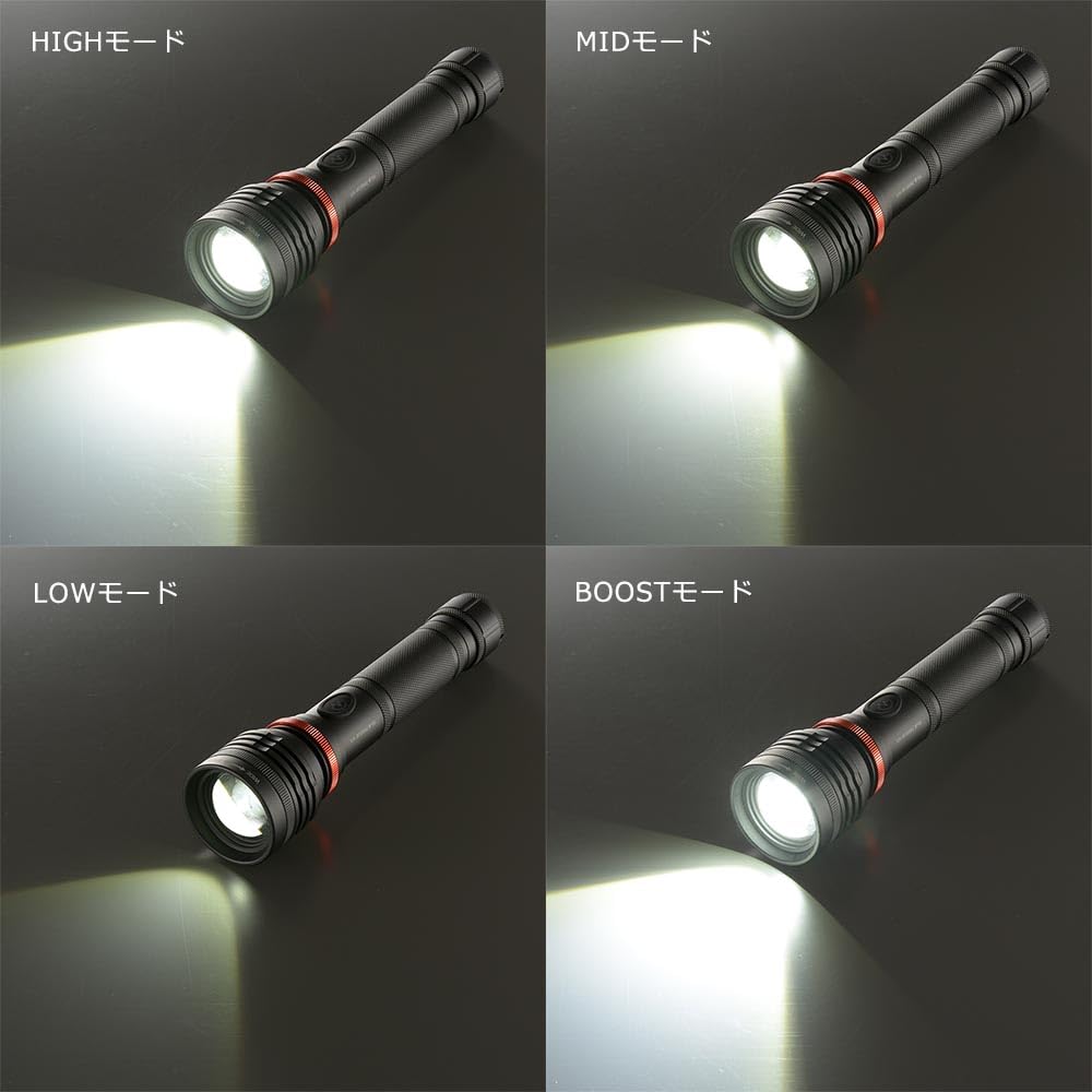 OHM Rechargeable LED 3000 Lumens OHM Electric Flashlight, LH-VR3000Z-K 08-1068
