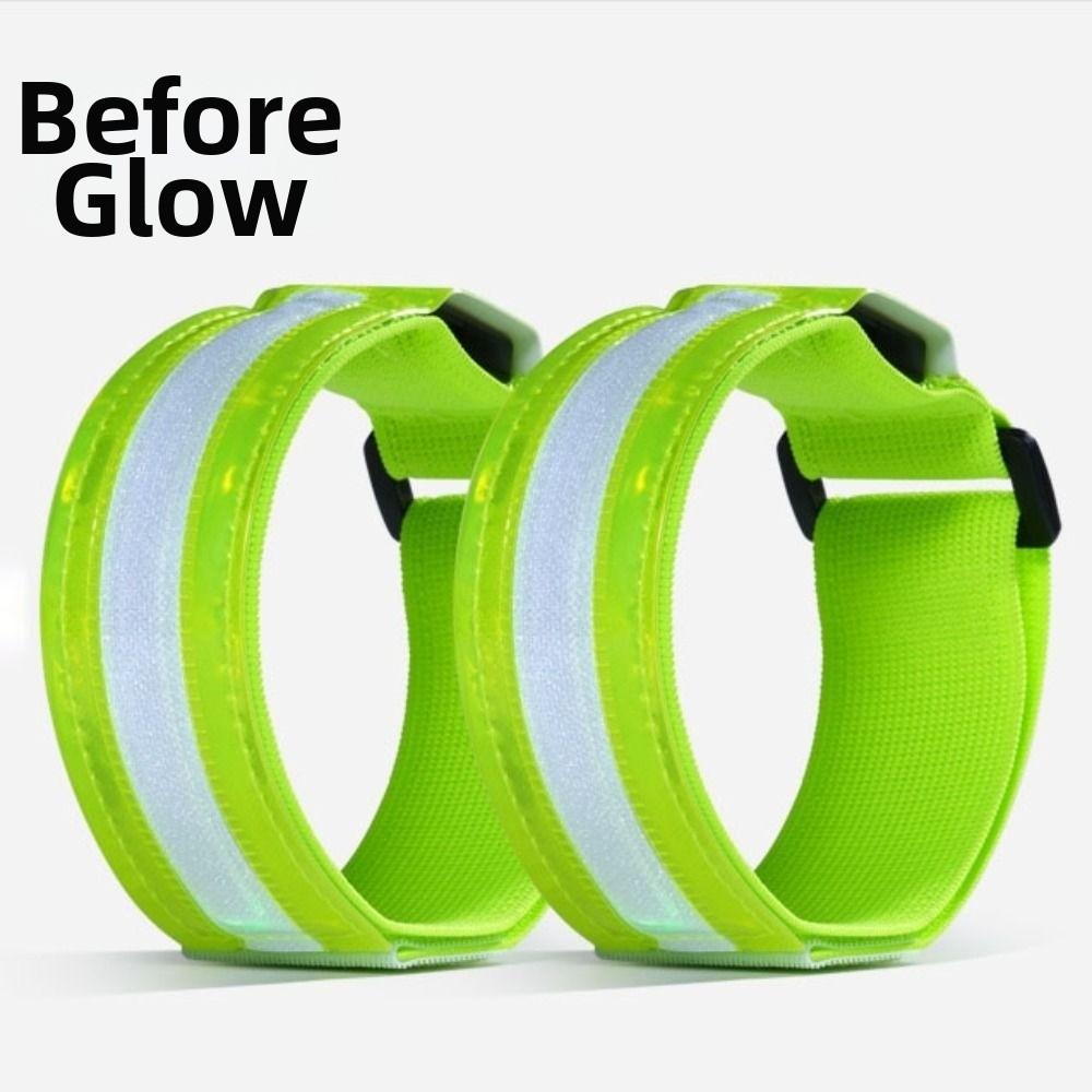 2Pcs Waterproof LED Light Armband 3 Modes Warning Wristband  Cycling Activities