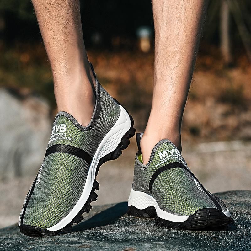Casual outdoor hiking shoes men's lightweight sports mesh shoes breathable park hiking elderly shoes