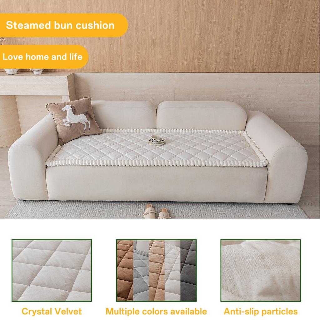 White Diamond Patterned Sofa Cushion Short Plush Thick Sofa Cover Anti Cat Scratch Anti Slip One-piece Straight Sofa Towel Four Season Universal