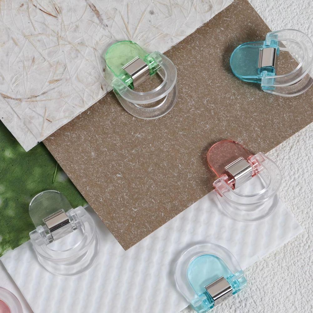 10Pcs Plastic Book Label Clip Transparent Paper Clips Set Invisible Leg Shortening Clip  Office Use