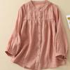 Women's Versatile Spring/Summer Cotton Linen 3/4 Sleeve Loose Casual Cardigan Shirt