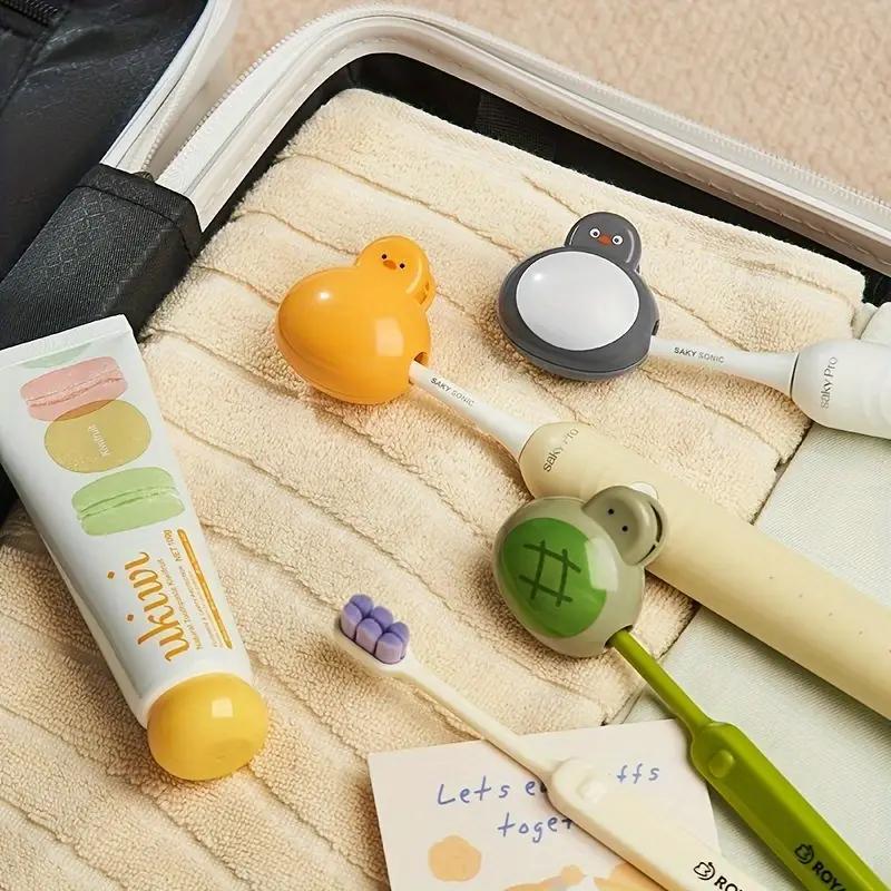 Toothbrush head protective cover storage clip home portable travel electric toothbrush dust cap cover cartoon storage box