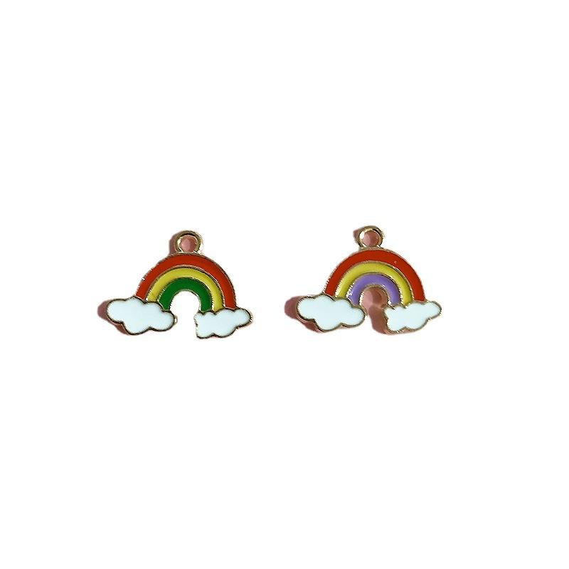 Alloy Drip Pendant Rainbow Cloud Diy Alloy Jewelry Accessories Headgear Earrings Rubber Band Earrings