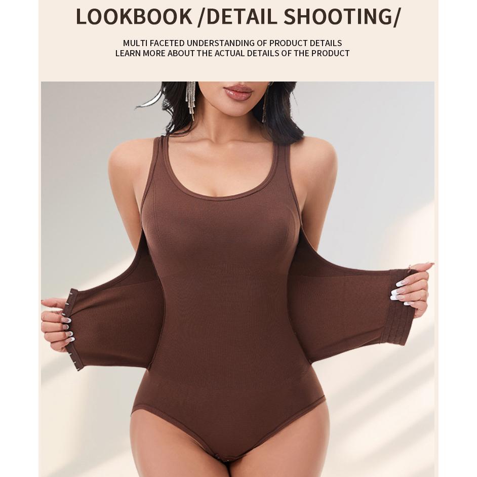 Bodysuit for Women Tummy Control Shapewear Round Neck Sleeveless Leotards Tops Waist Cincher Body Shaper Slimming Underwear