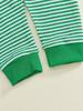 Unisex Baby St. Patrick's Day Clover Embroidered Striped Two-Piece Set (Autumn/Winter)