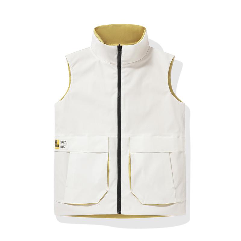 

Жилет с воротником-стойкой, мужской молодежный повседневный комбинезон, жилет, однотонная тонкая куртка L