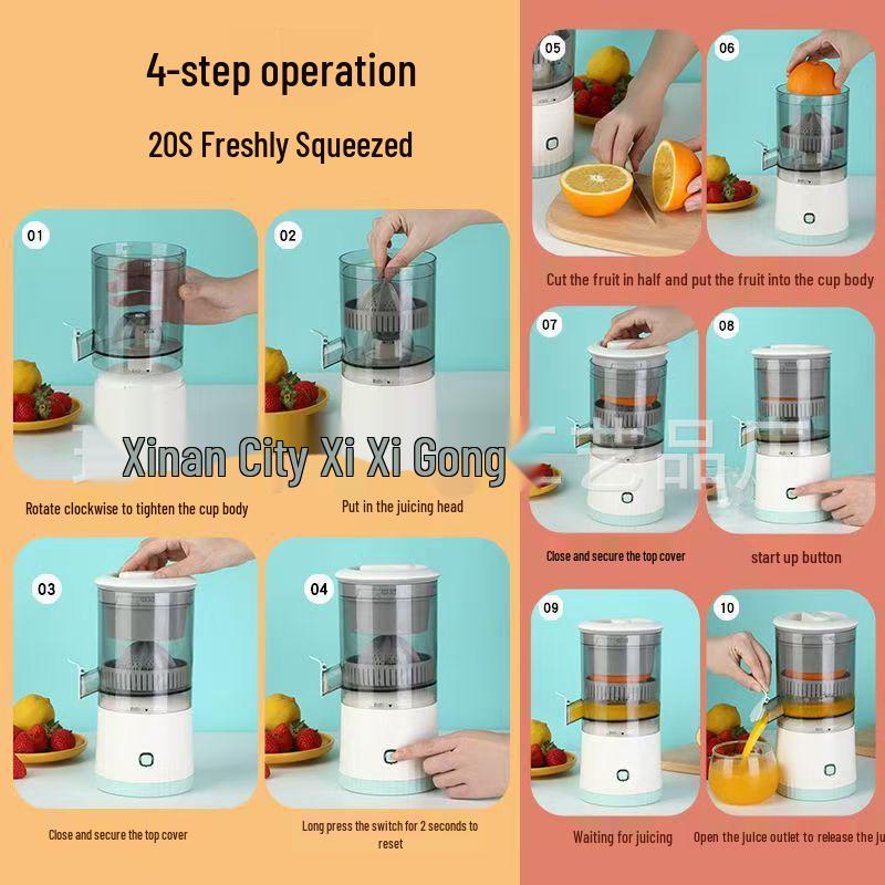 Portable USB Electric Juicer: Fast Pulp Separation for Fresh Orange Juice