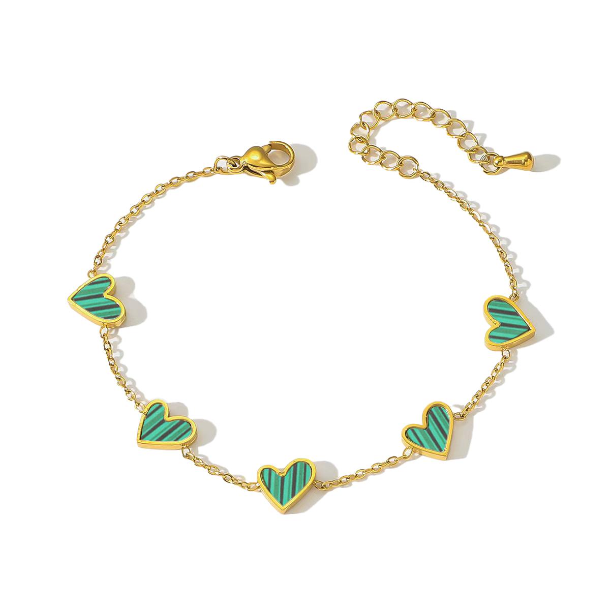 

Romantic Heart Love Bracelet for Women Multi-color Stainless Steel Bracelet Gold Plated Luxury Wrist Chain Jewelry Girl Gifts