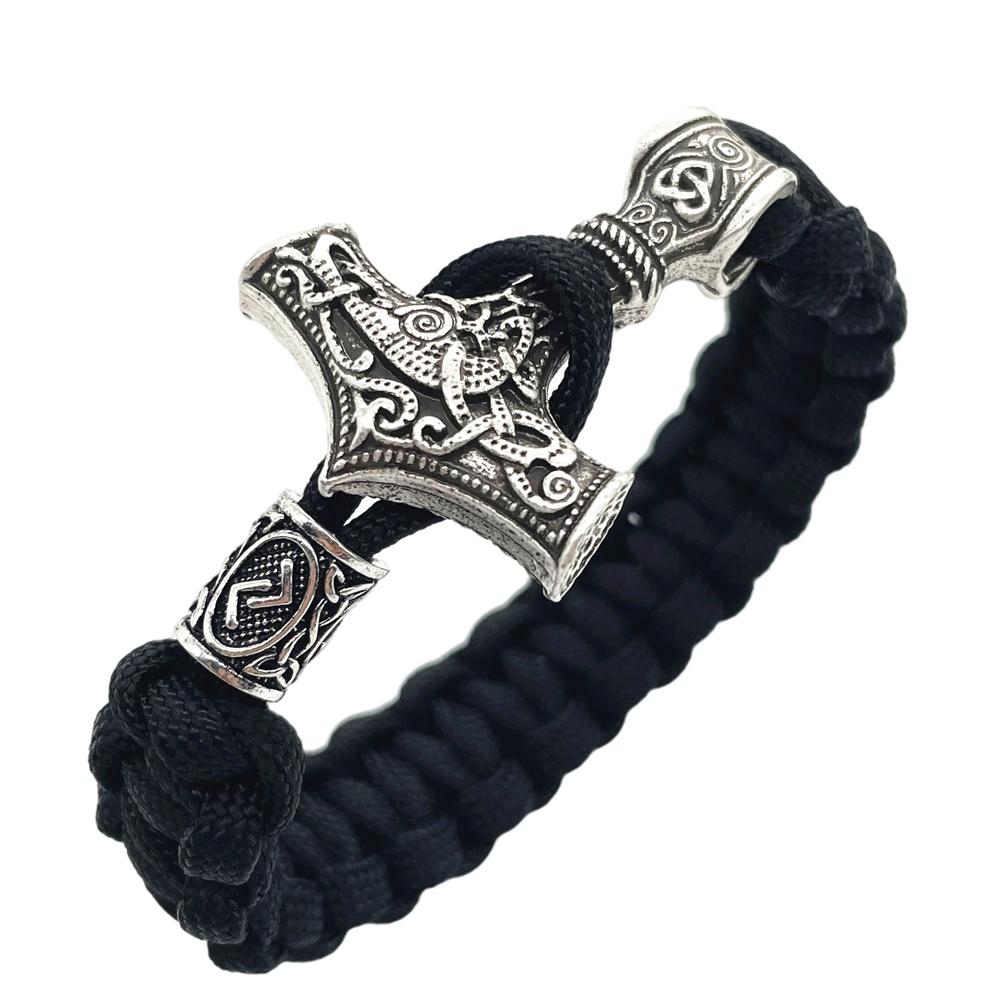 Nostalgia Thor Hammer Viking Bracelet Rune Charms Bead Jewelry For Women Men Norse Vikingo Bangle Dropship