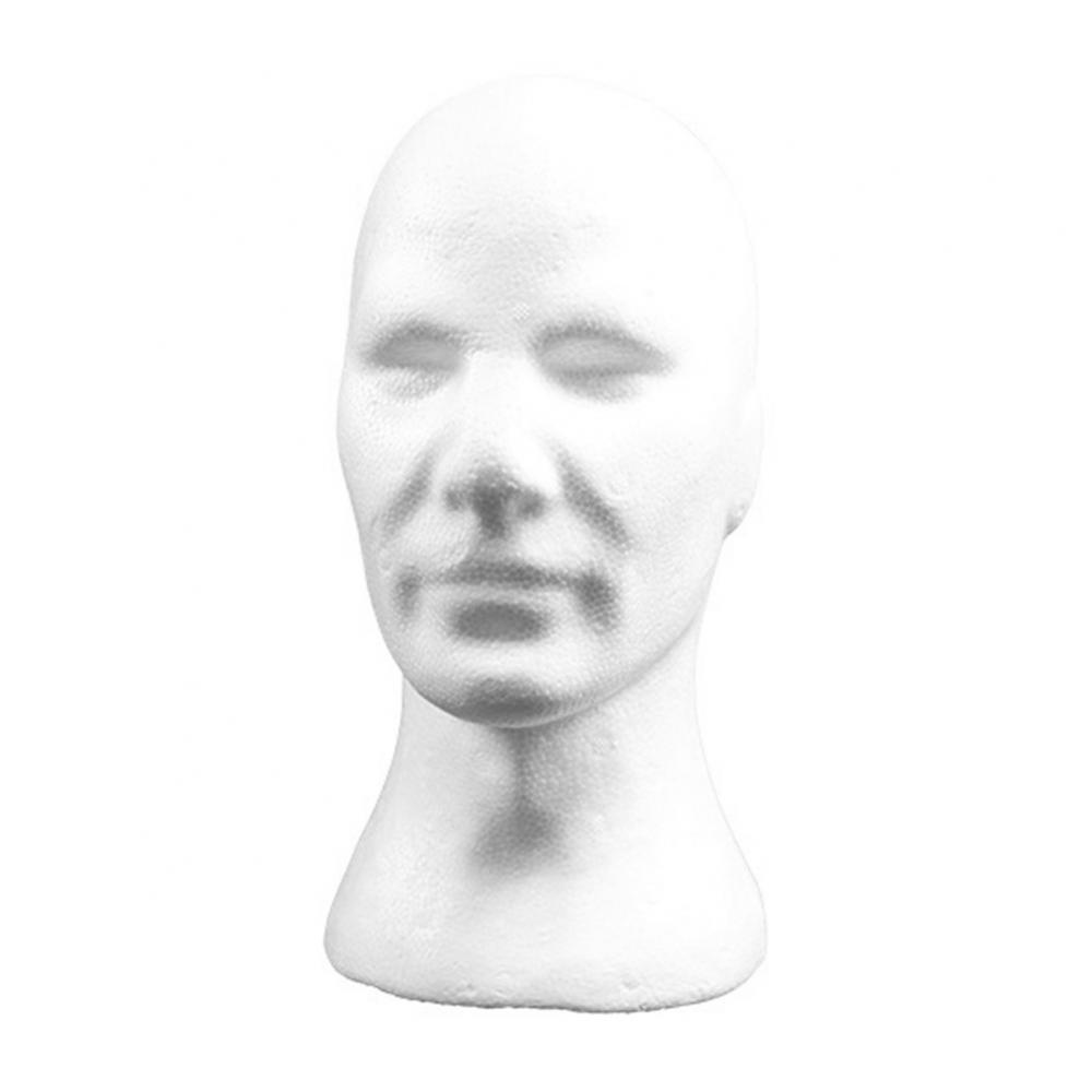 Svart Skummannequin Hårhuvud Manlig Flockad Huvudmodell Glasögon Hörlurar Peruk Displayställ Verktyg Mannequin Frisör Sminkverktyg