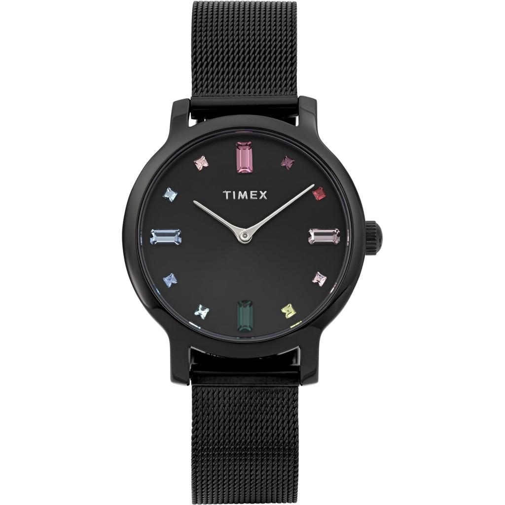 TIMEX Transcend TW2Y26500 women's watch quartz 5ATM water resistant mineral glass black dial